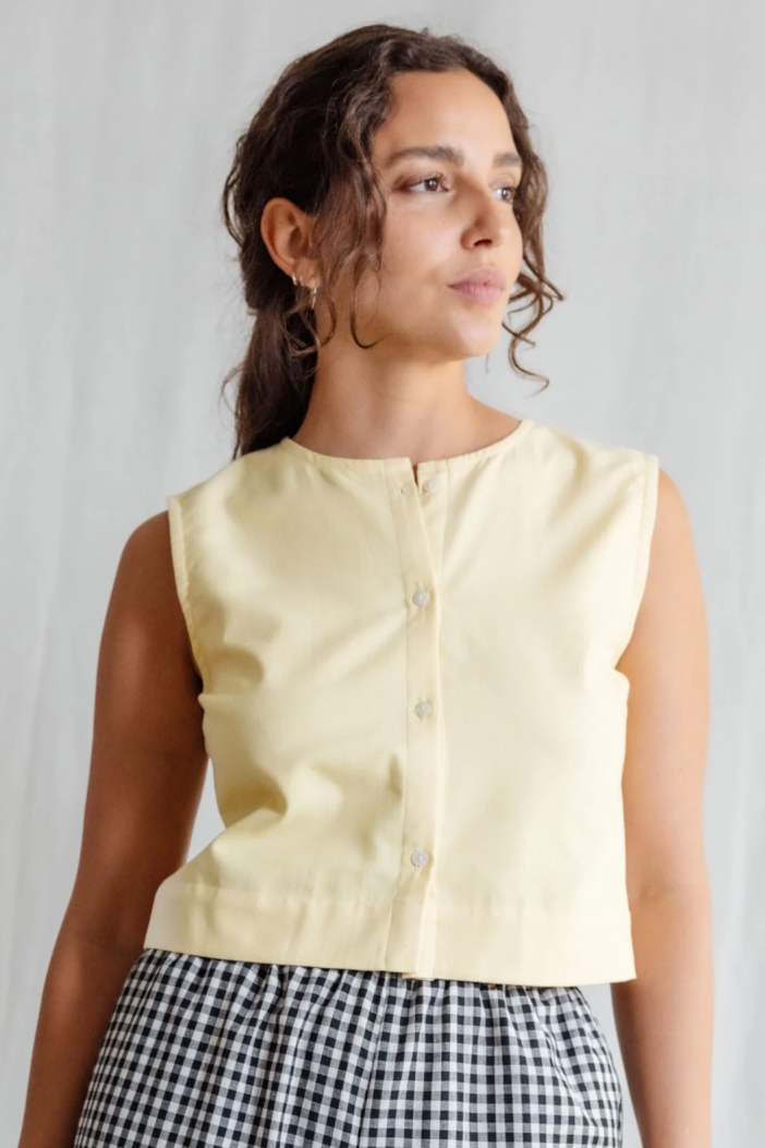 Image of Jyoti Fair Works dames vegan Top Diyan Citroengeel