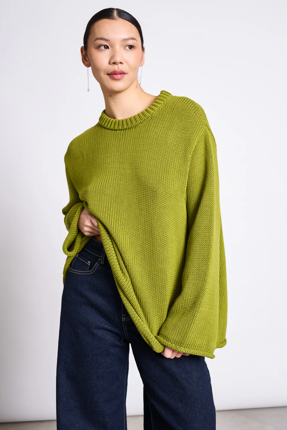 JAN 'N JUNE Damen vegan Pullover Sona Mossy Pear Grün