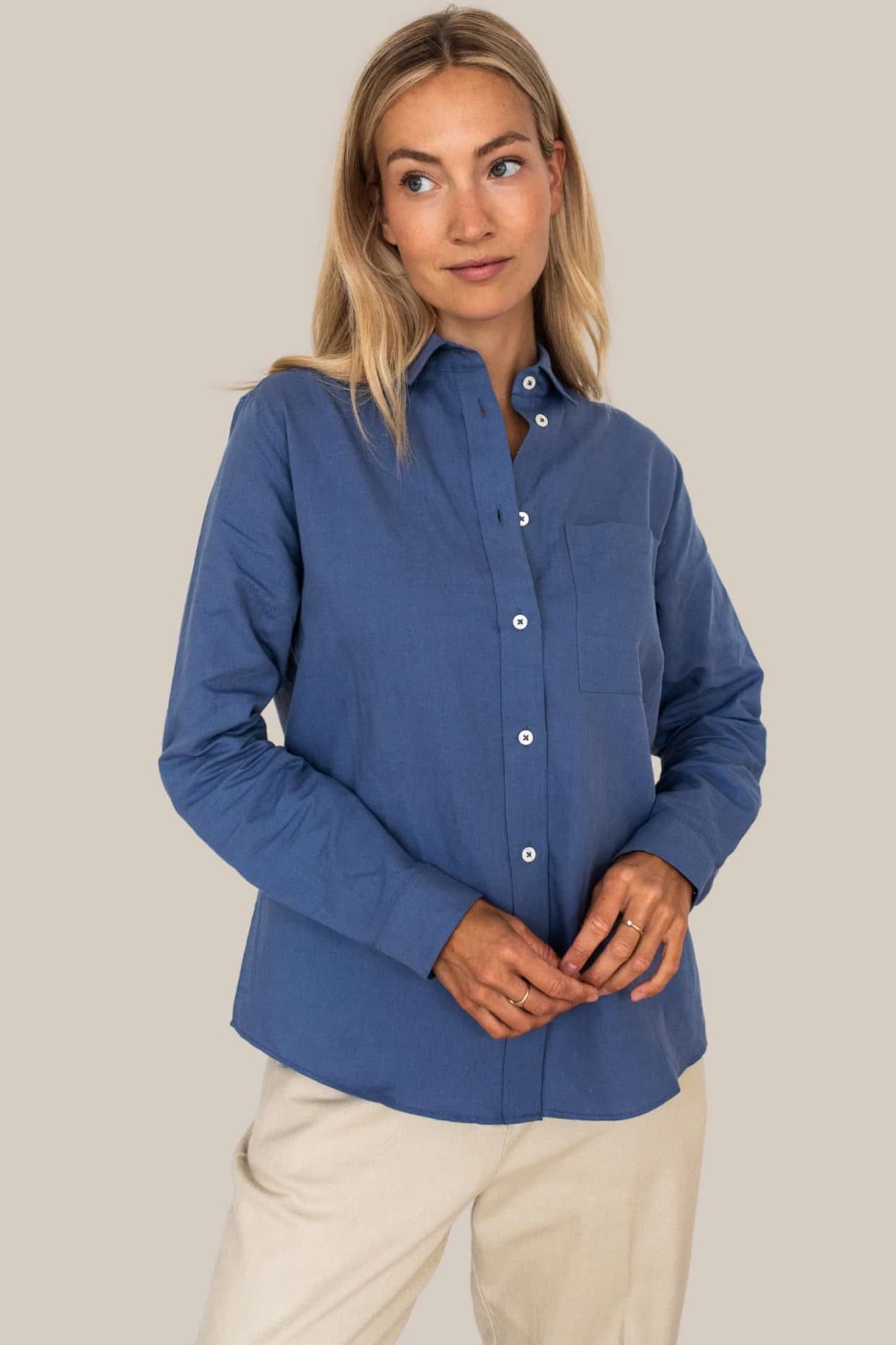 Image of Arber Studio dames vegan Blouse Wilgenblauw