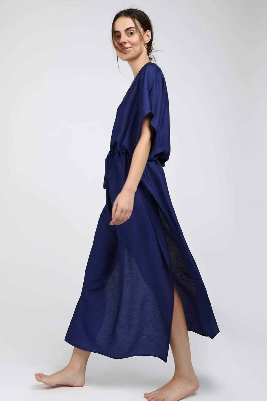 Neu Nomads US Damen vegan Kleid Kaftan Capri Lapis Blau