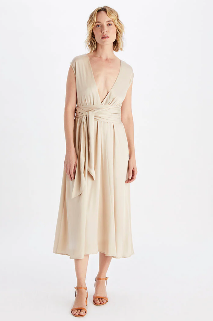 Image of Neu Nomads dames vegan Jurk Belize Champagne