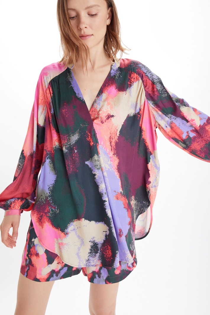Neu Nomads Damen vegan Bluse Sunita Gem Print