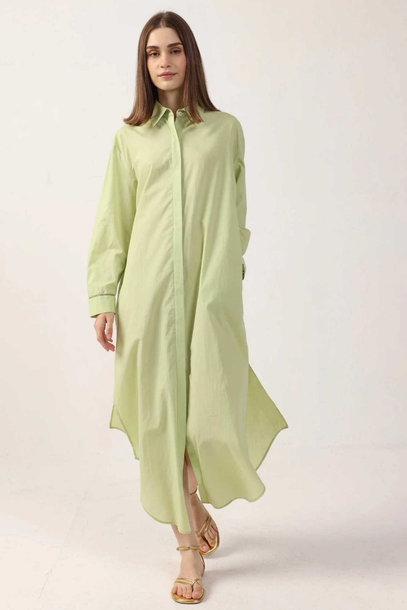 Neu Nomads Damen vegan Hemdkleid Galit Sage