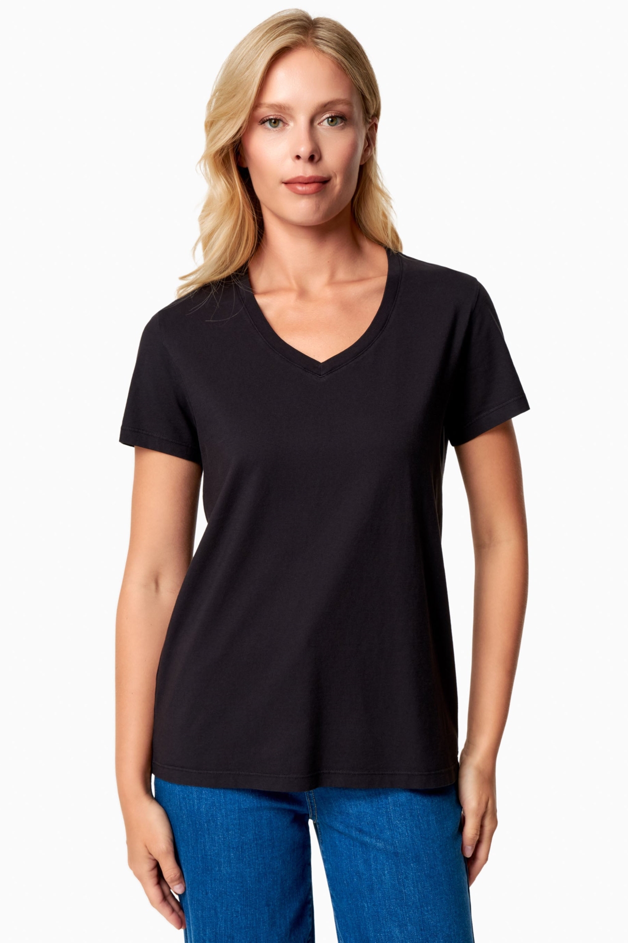 ORGANICATION womens vegan T-Shirt Basic V-Neck Tessa Black