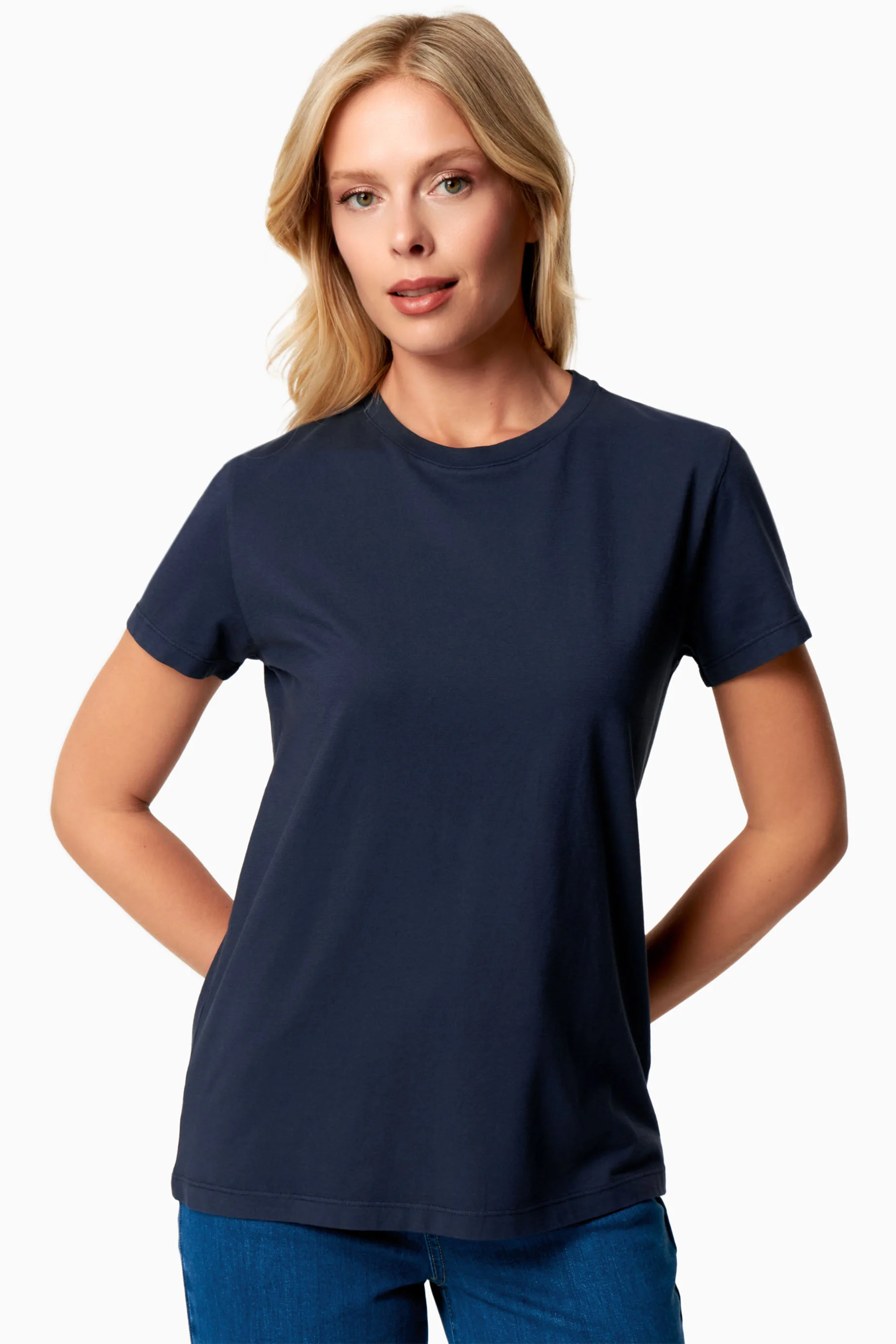 ORGANICATION womens vegan T-Shirt Basic Tennur Navy