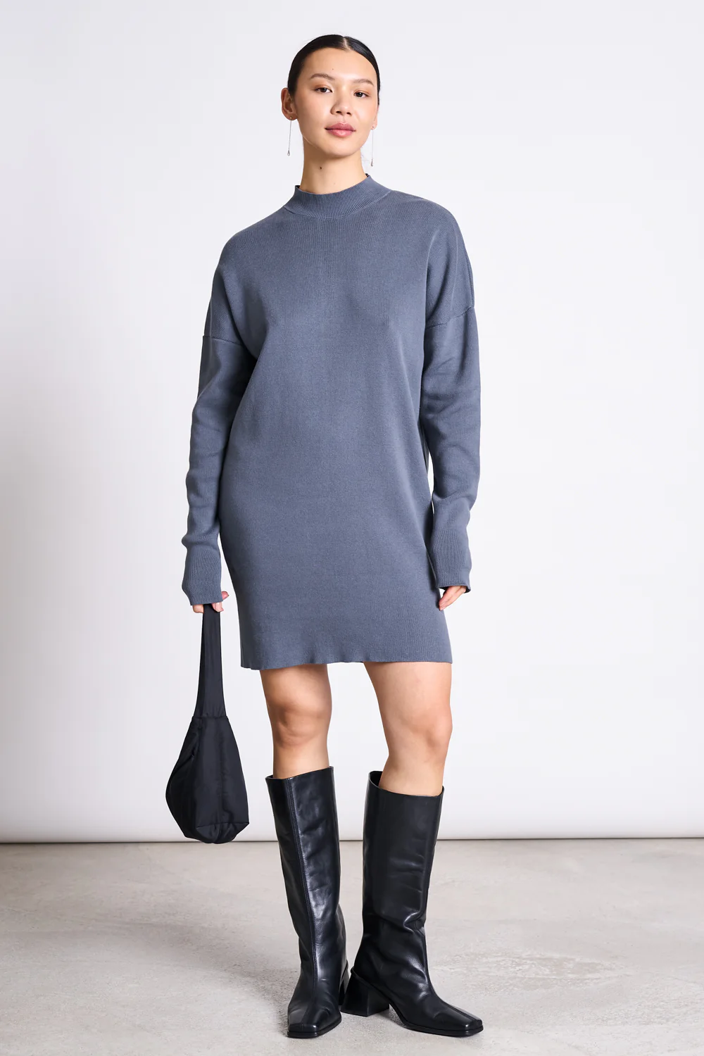 Image of JAN 'N JUNE dames vegan Gebreide Jurk Nuna Turbulence Grijs