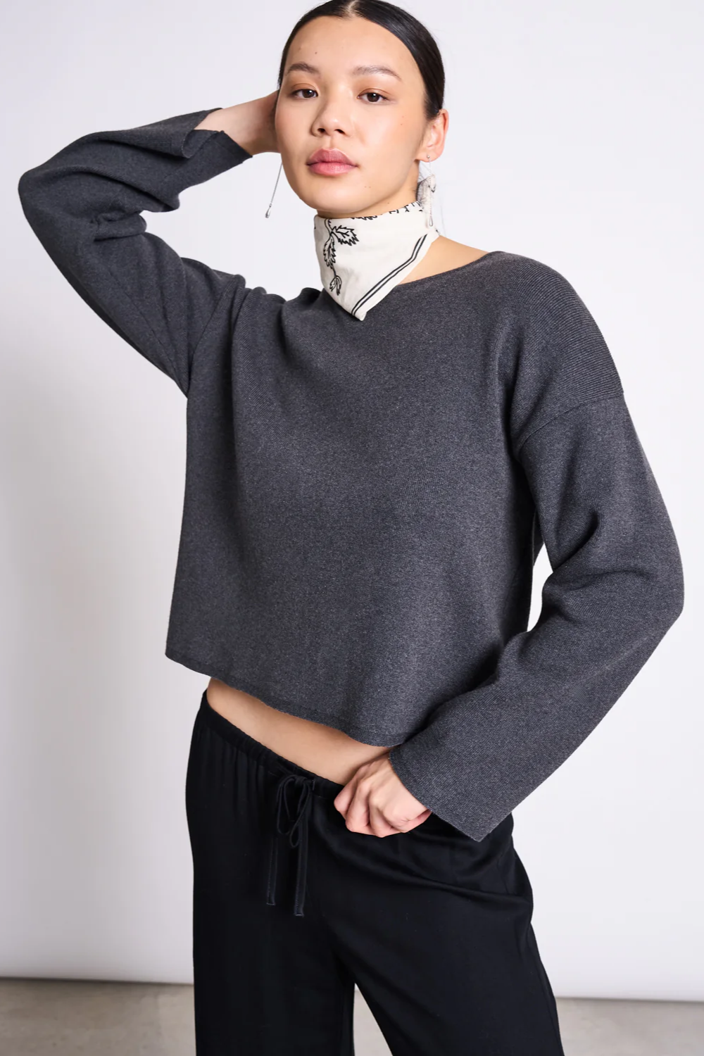 Image of JAN 'N JUNE dames vegan Licht Gebreide Trui Williamsburg Antraciet