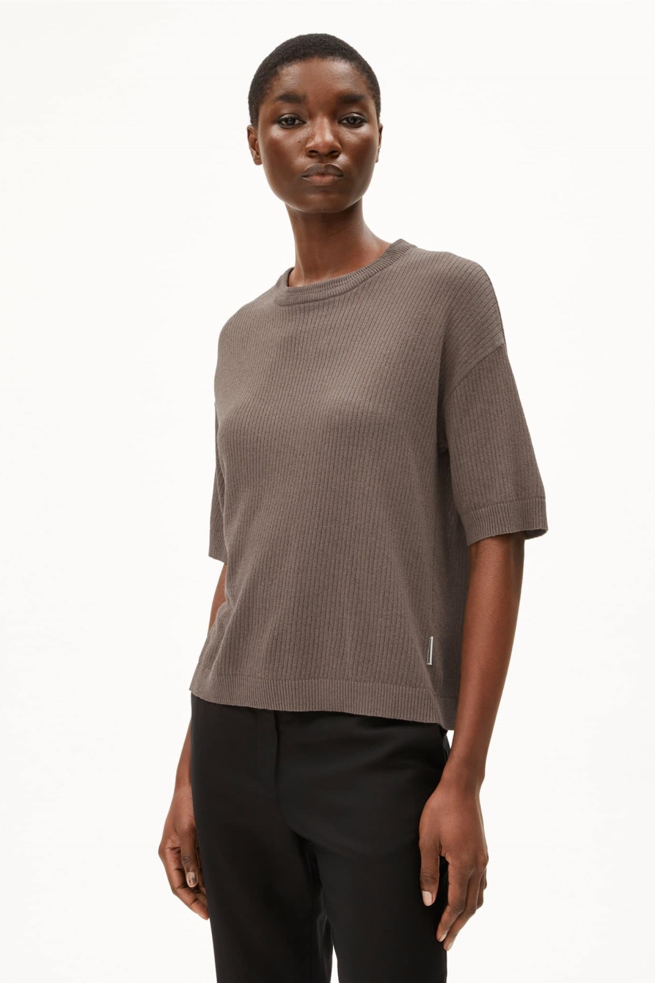 ARMEDANGELS Damen vegan T-Shirt Lizaa Lino Braun