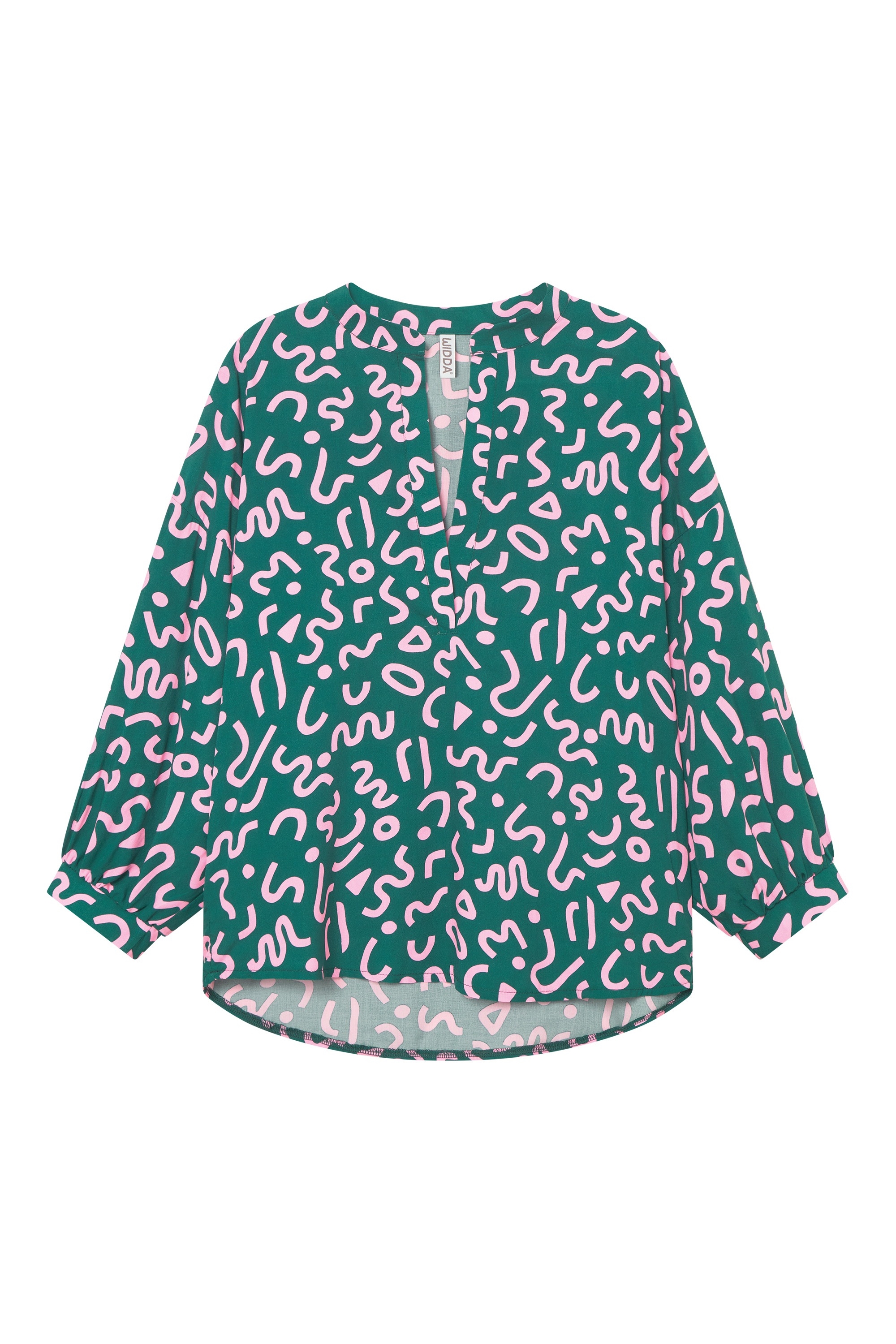 Widda Damen vegan Bluse Monya Forms PetrolgrÃ¼n & Rosa
