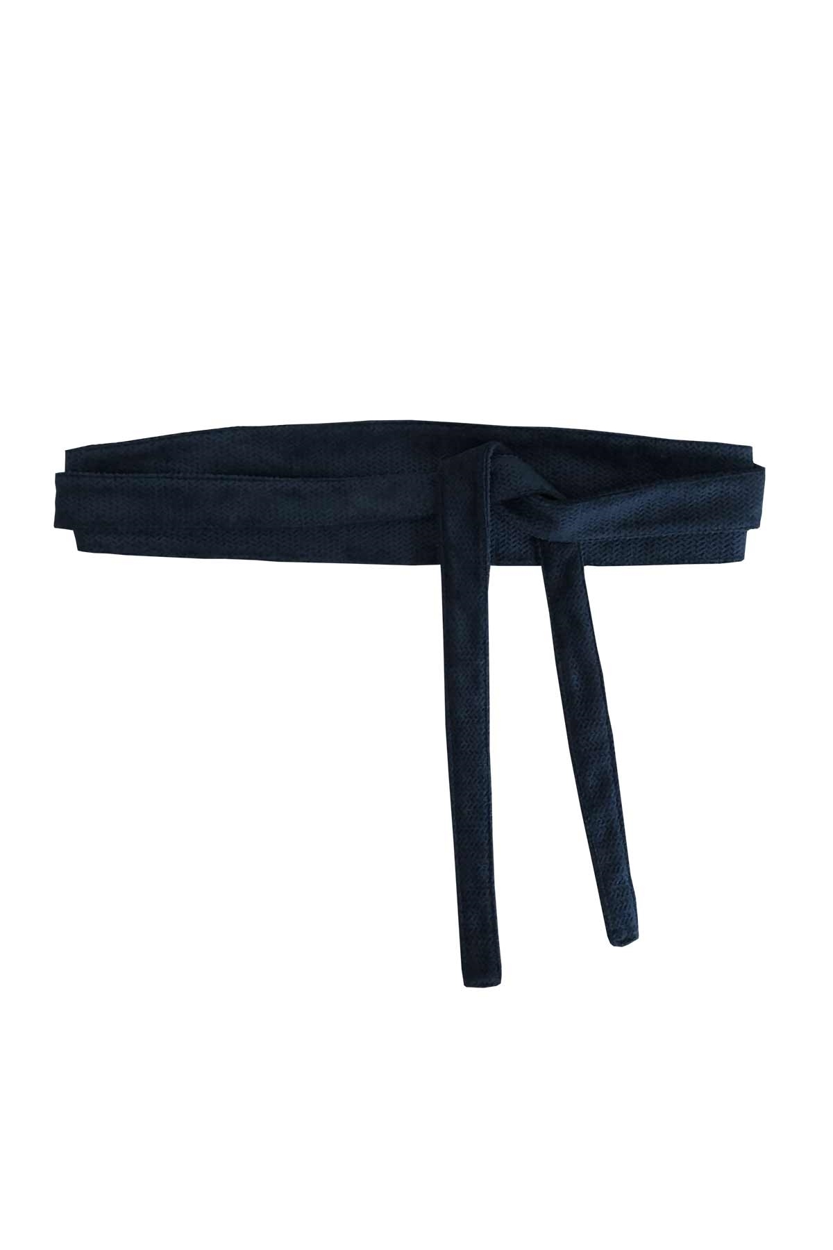 Widda womens vegan Belt Wrap Obi Navy Blue