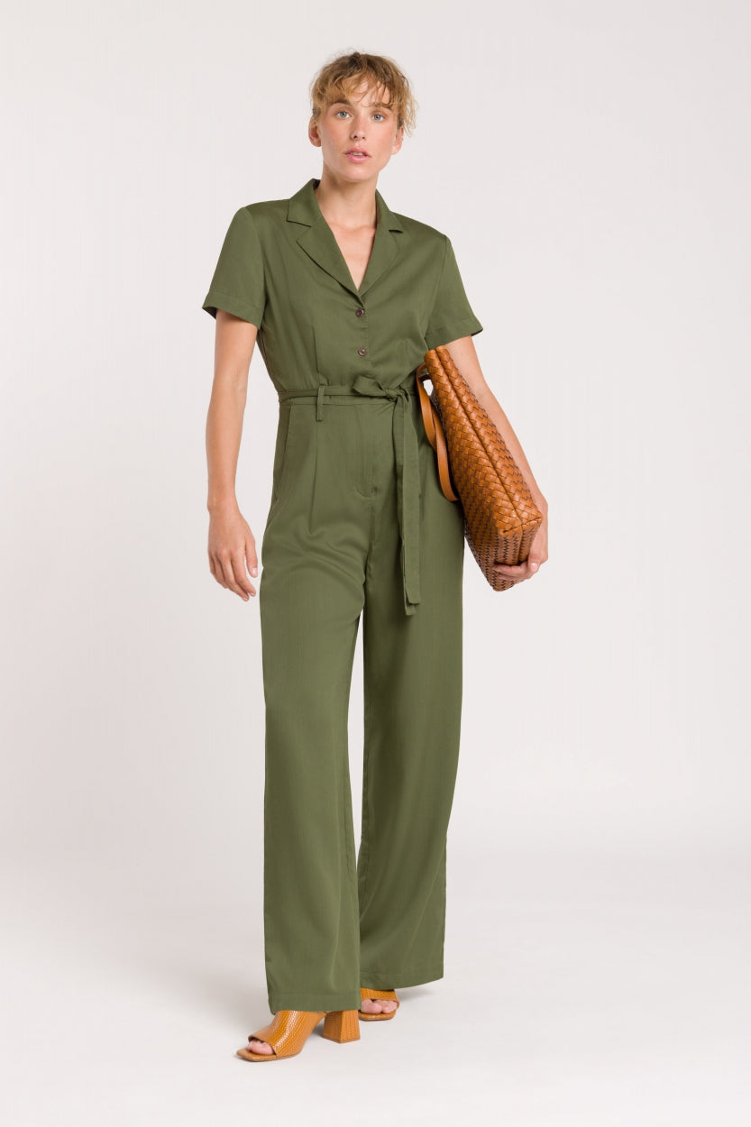 Kings Of Indigo Damen vegan Jumpsuit Leonor VierblÃ¤ttriges Kleeblatt GrÃ¼n