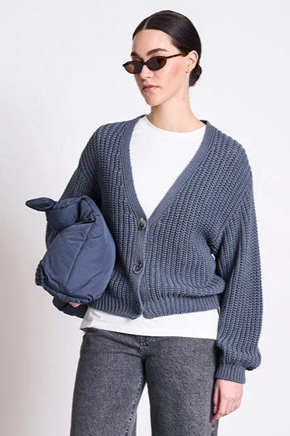 JAN N JUNE JAN 'N JUNE Damen vegan Strickjacke Lena Turbulence Grau