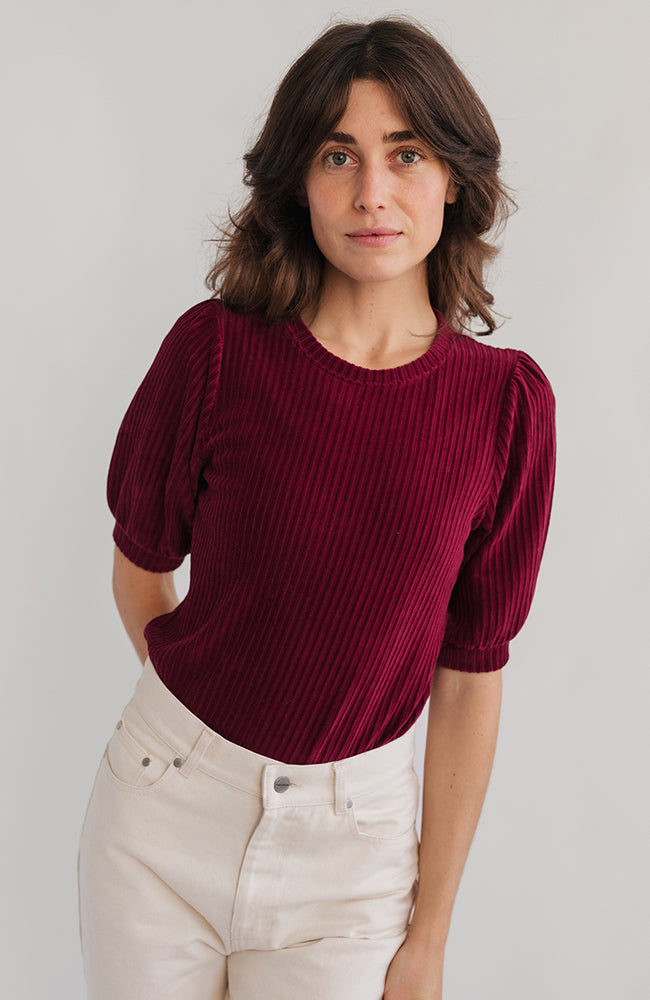 TWOTHIRDS Damen vegan T-Shirt Horst Cranberry
