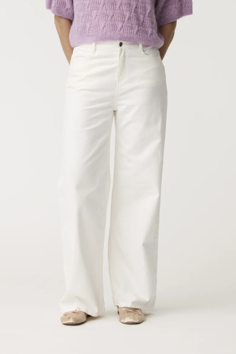 Image of Alchemist dames vegan Broek Denim Wijde Pijpen Ster Ecru