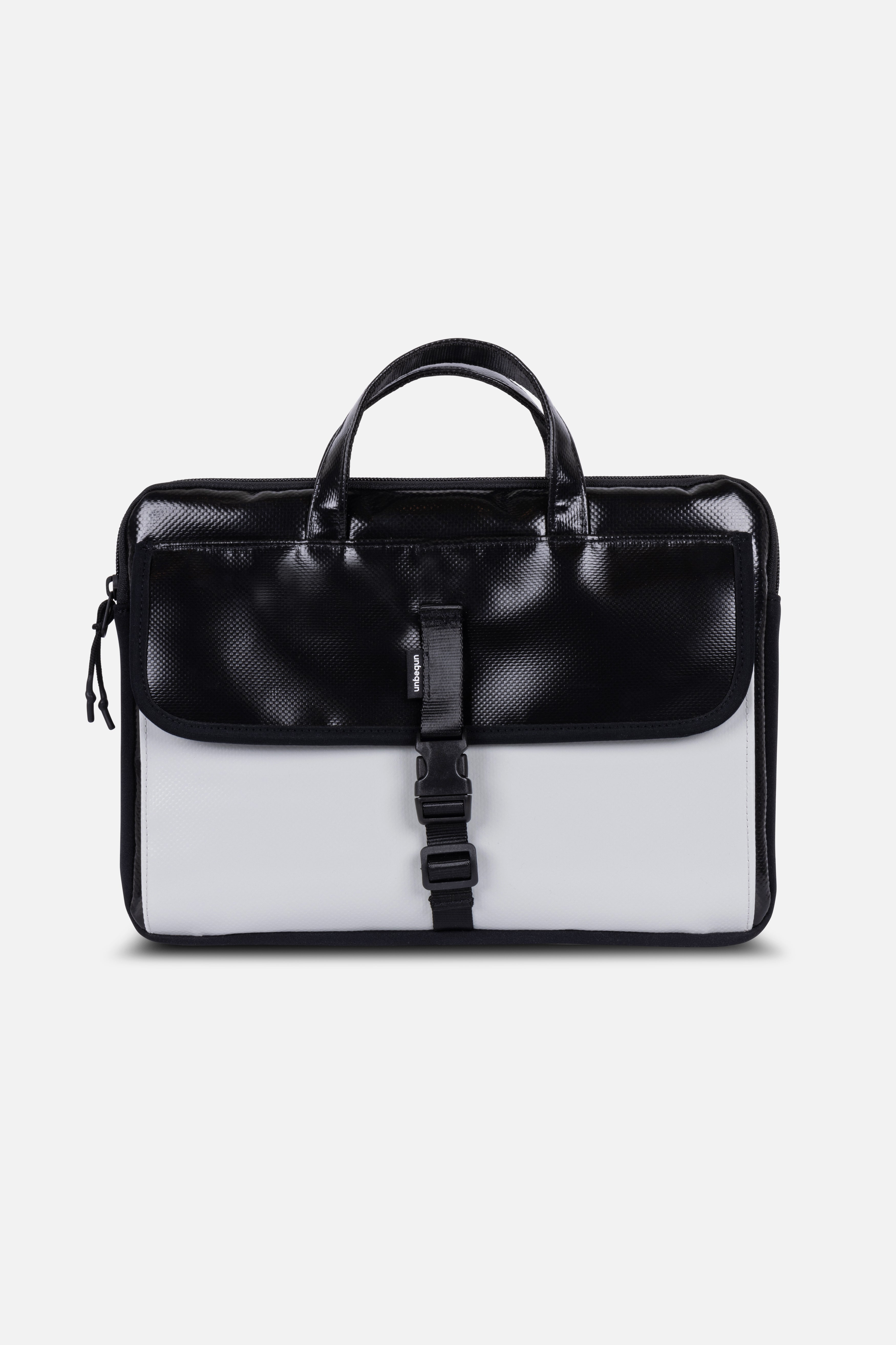 Image of UNBEGUN mannen vegan Laptophoes Met Handvat Zwart/Grijs