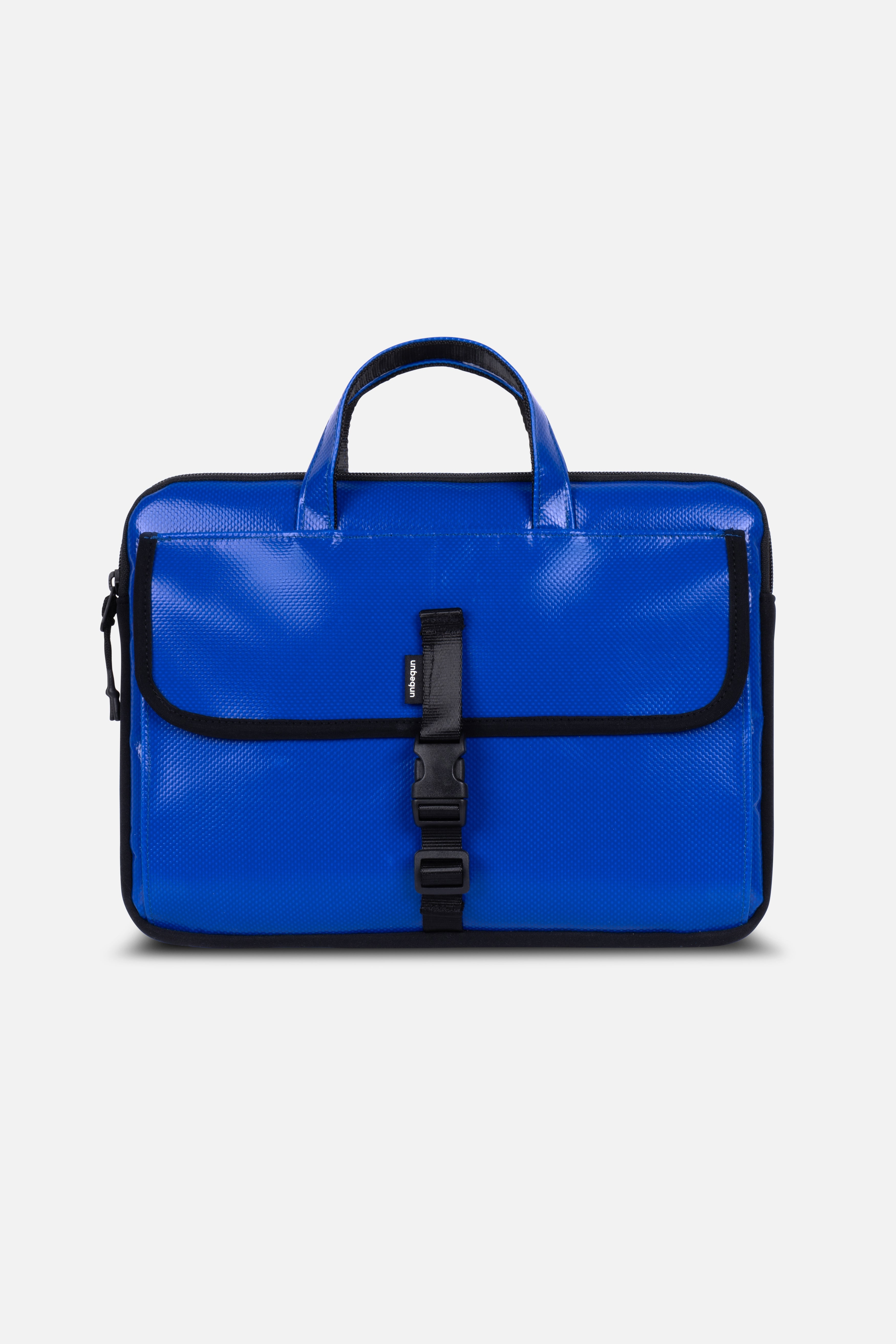 Image of UNBEGUN mannen vegan Laptophoes Met Handvat Blauw