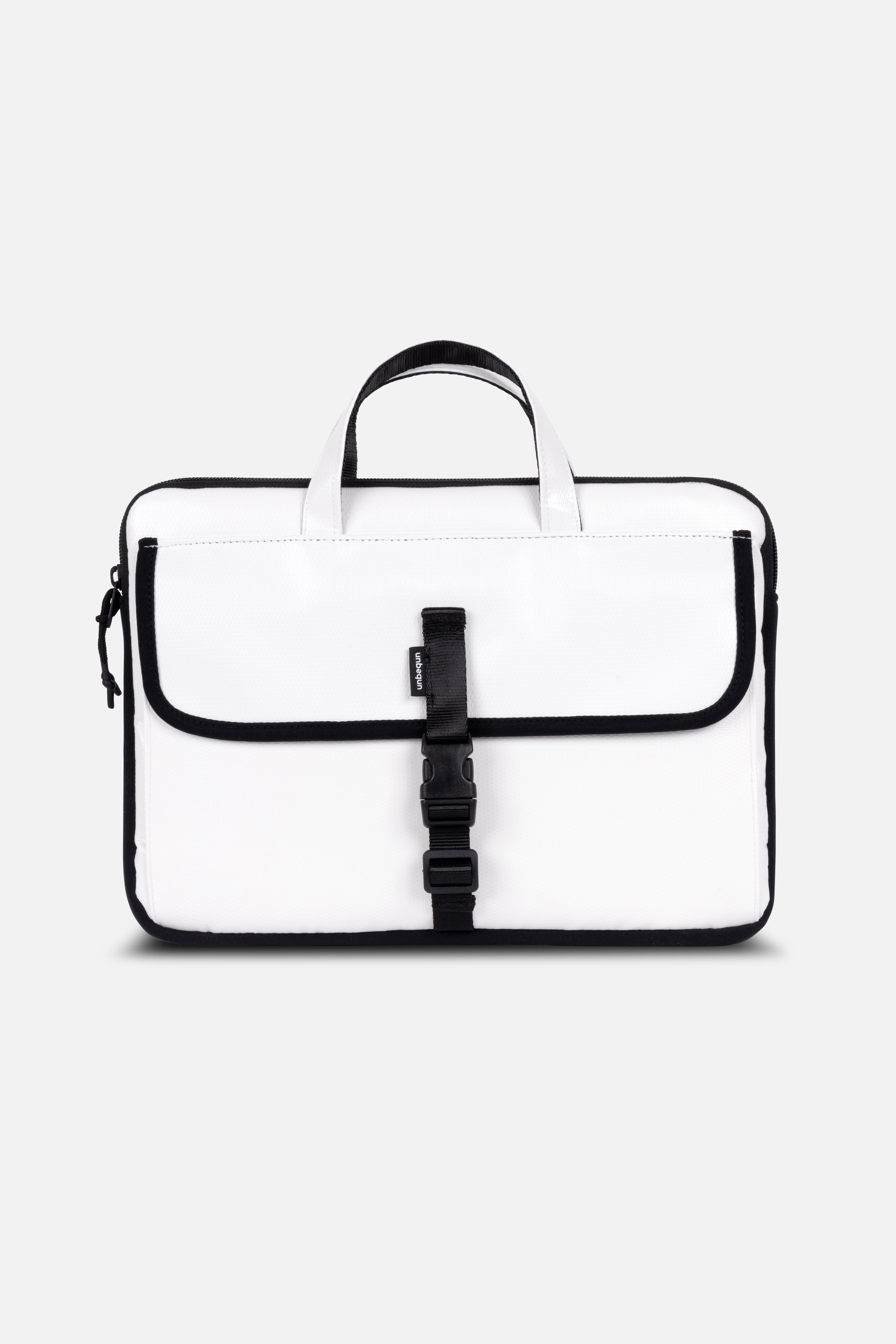 Image of UNBEGUN mannen vegan Laptophoes Met Handvat Wit