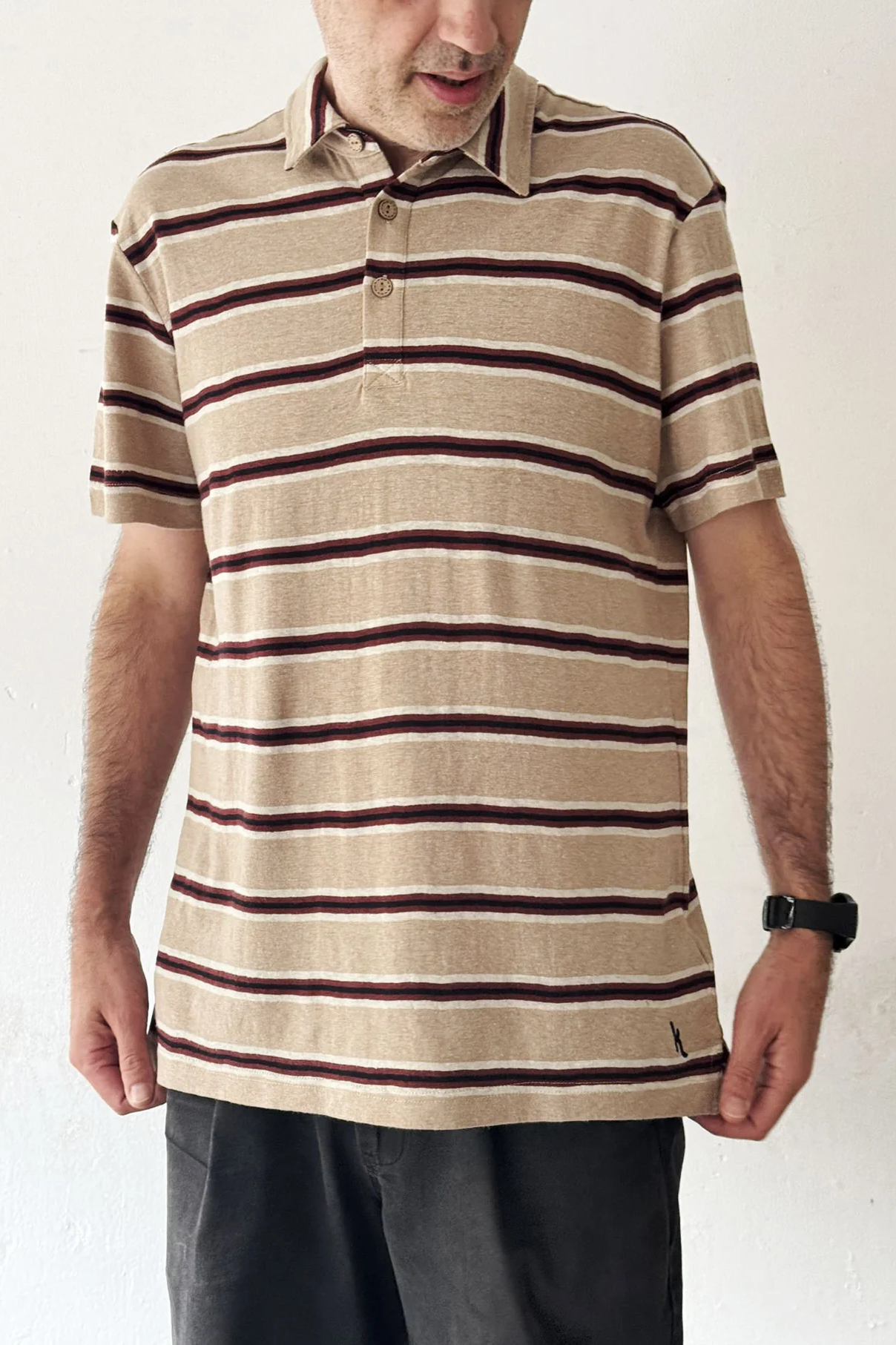 KOMODO men vegan Polo Shirt Chopper Neutral