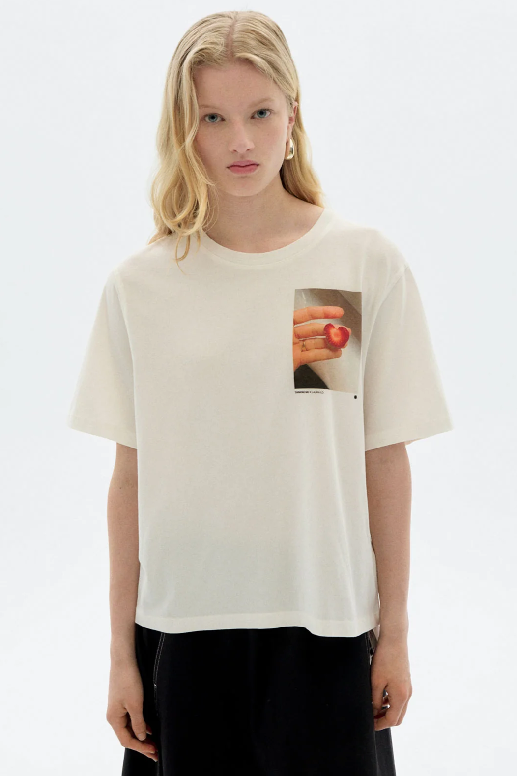 Thinking mu Damen vegan T-Shirt Lucia Strawberry WeiÃŸ