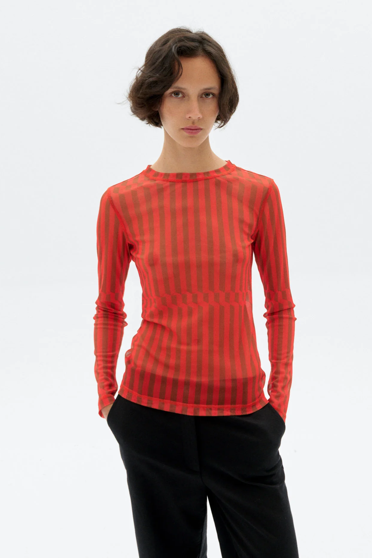 Thinking mu Damen vegan Top Long Sleeve Tere Orange