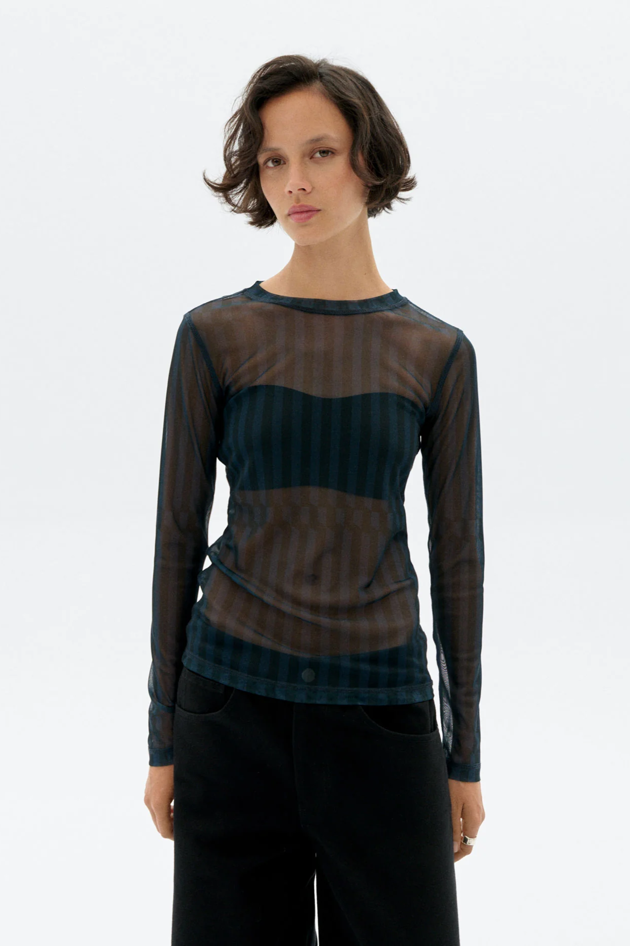 Thinking mu Damen vegan Top LangÃ¤rmelig Tere Blau