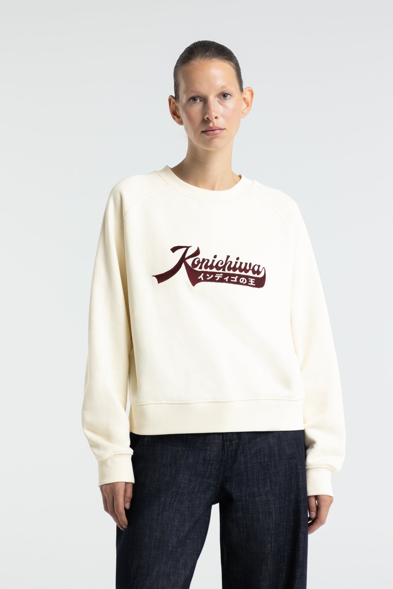 Kings Of Indigo Damen vegan Sweatshirt Tajima Cloud Dancer WeiÃŸ