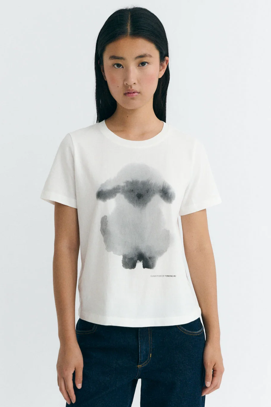 Thinking mu Damen vegan T-Shirt Ida Cloud Sheep WeiÃŸ