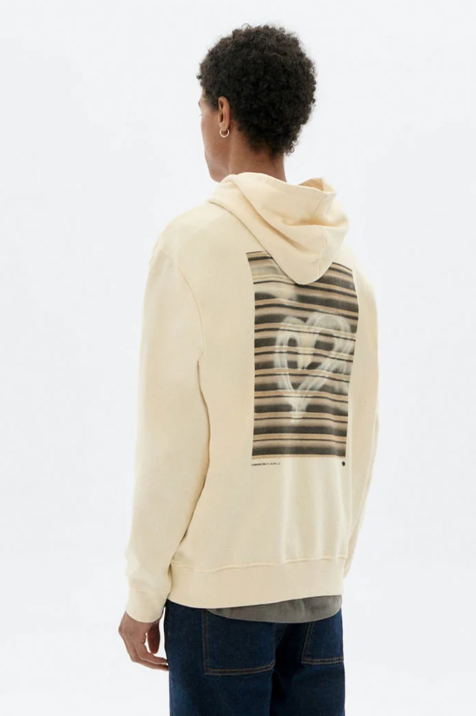 Thinking mu Herren vegan Kapuzenpulli Simon Graffiti WeiÃŸ