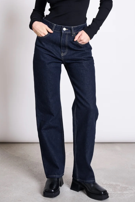 Image of JAN 'N JUNE dames vegan Jeans Hoge Taille Vilca Donkerblauw