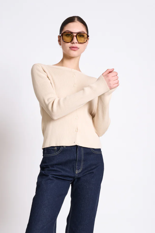 JAN 'N JUNE womens vegan Cardigan Glimt Beige