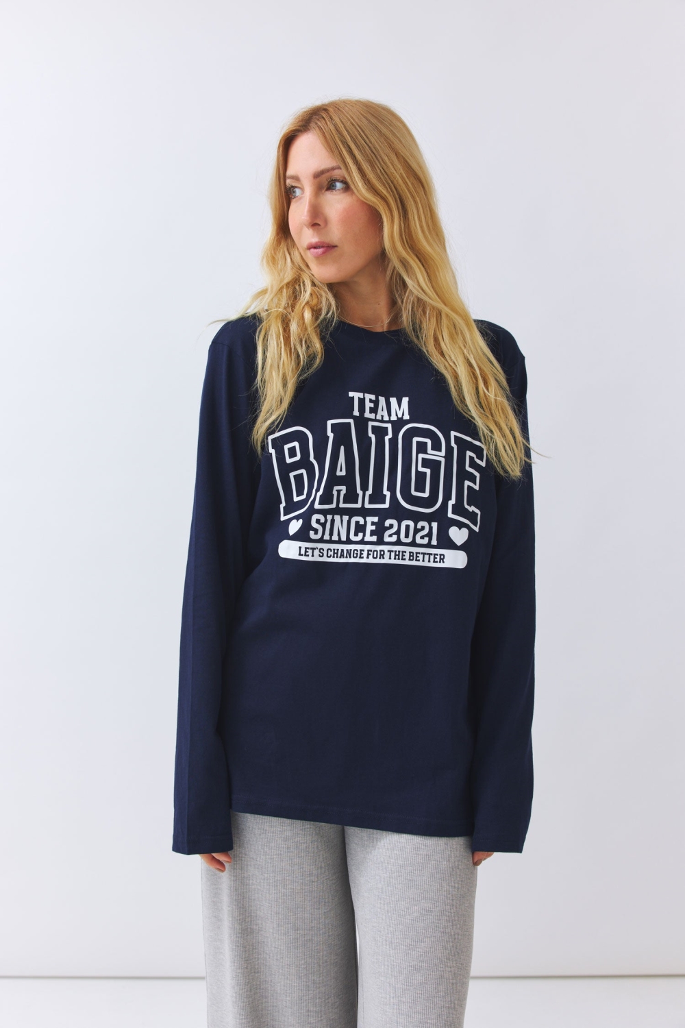 BaÃ¬ge the Label Damen vegan Longsleeve Team BaÃ¬ge Marineblau