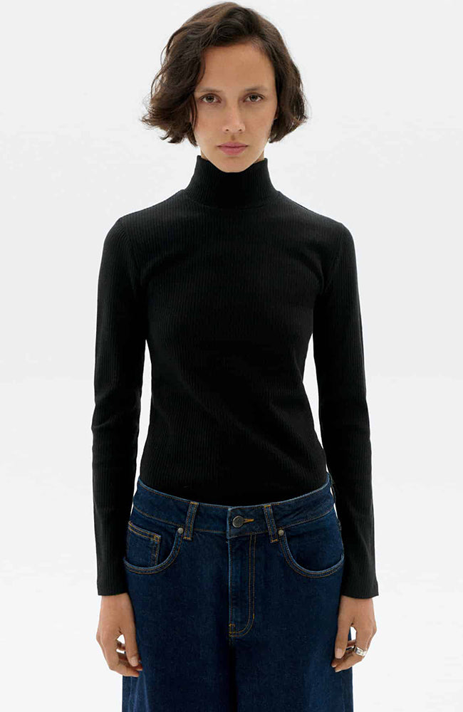 Thinking mu Damen vegan Top Aine Schwarz