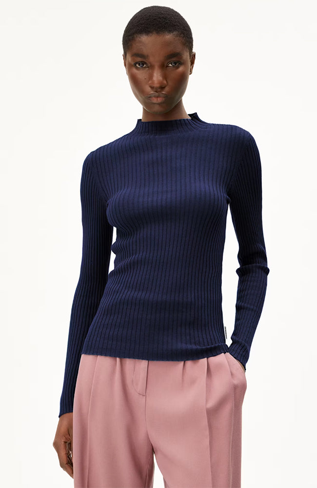 ARMEDANGELS Damen vegan Pullover Alaania Navy