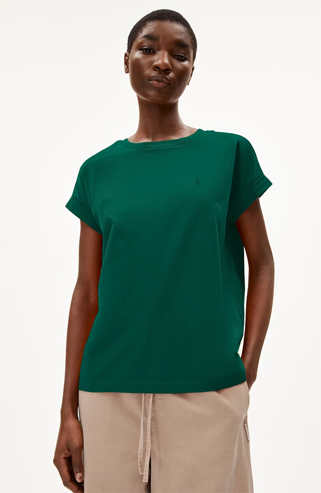 ARMEDANGELS womens vegan T-Shirt Idaara Emerald Green