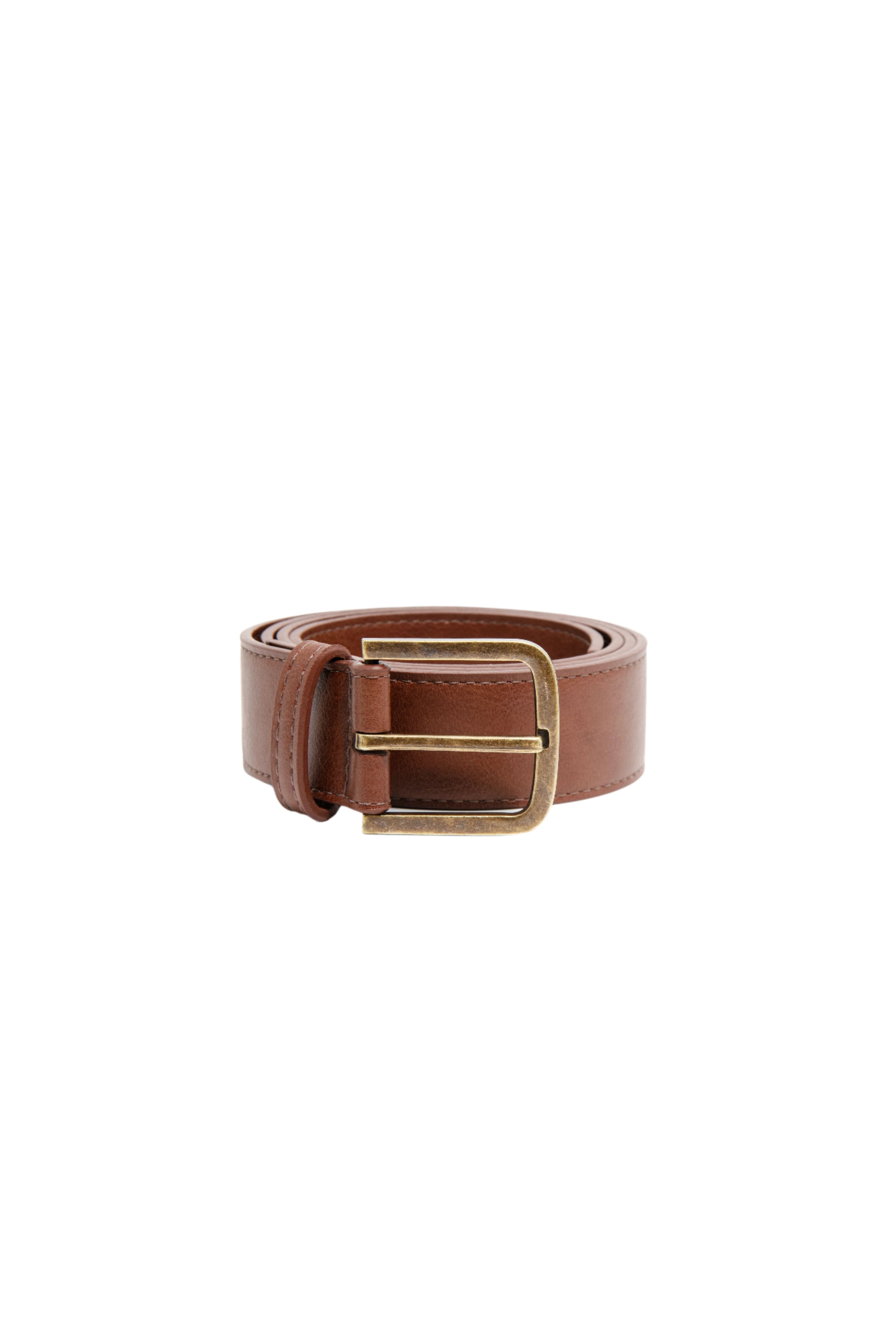Green Laces men vegan Belt Bo Chestnut/Brass