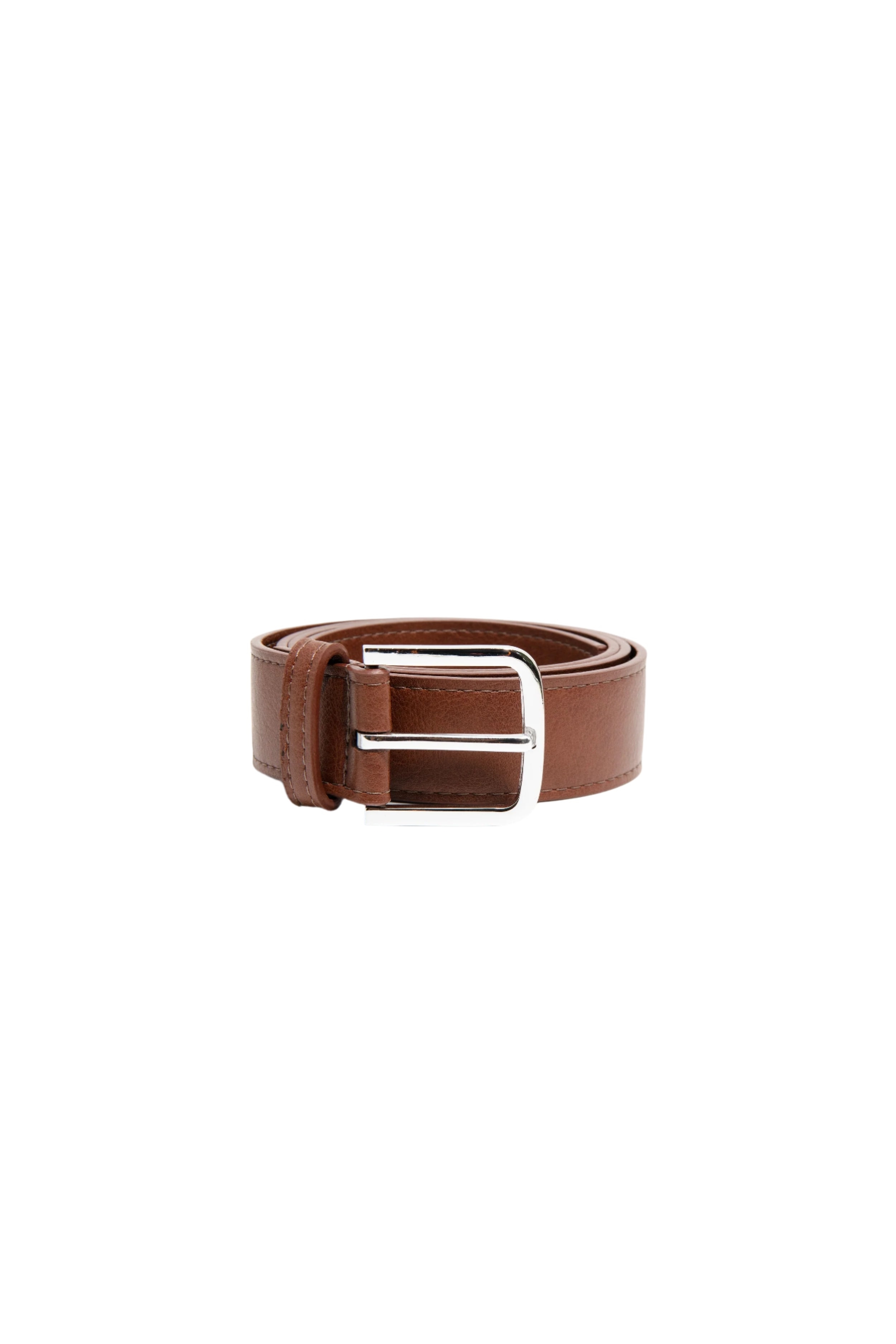 Green Laces men vegan Belt Bo Chestnut/Silver