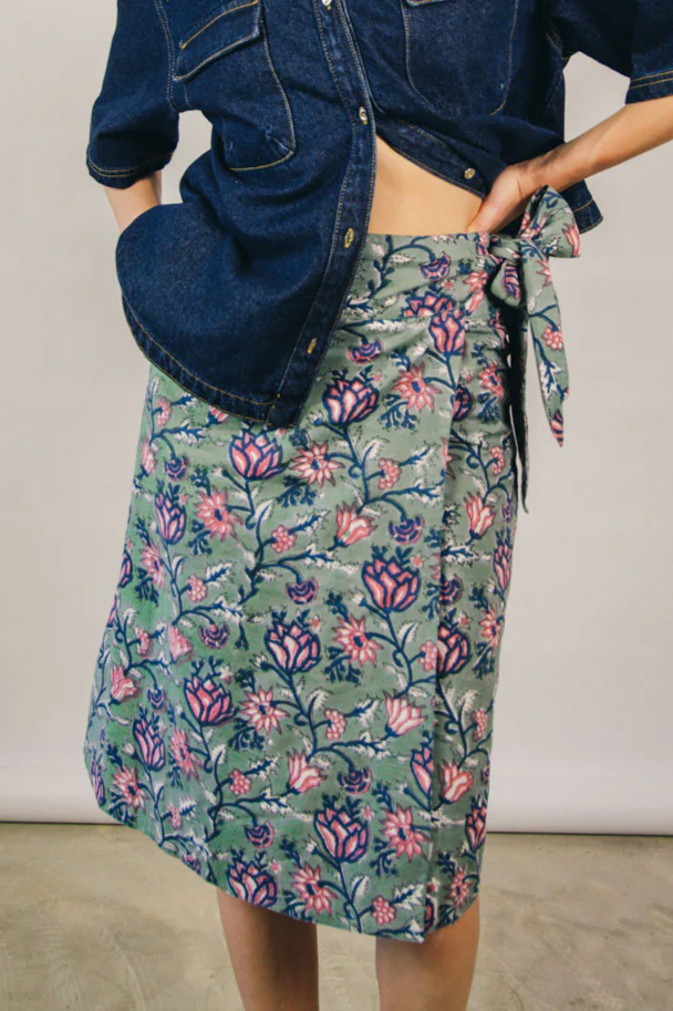 el.résidu Damen vegan Rock Amira Lang Teal Grün