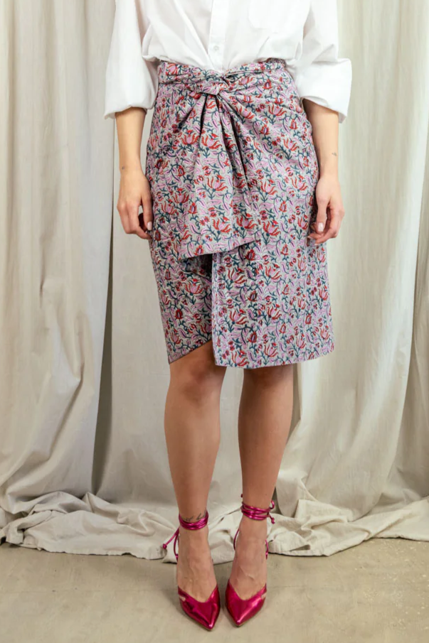 el.résidu Damen vegan Rock Amira Lang Hellgrau