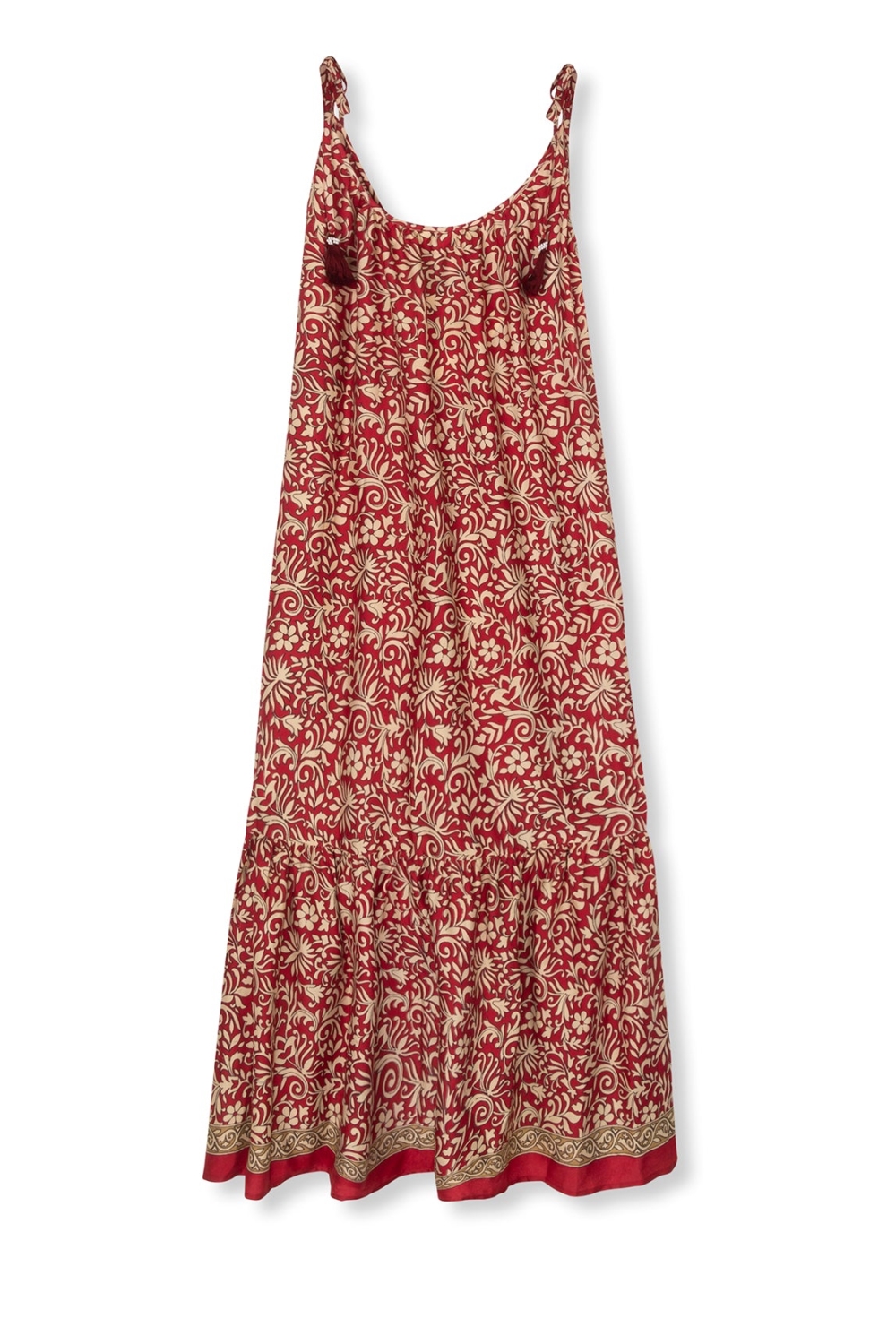 el.résidu Damen vegan Kleid Myra Rot/Beige