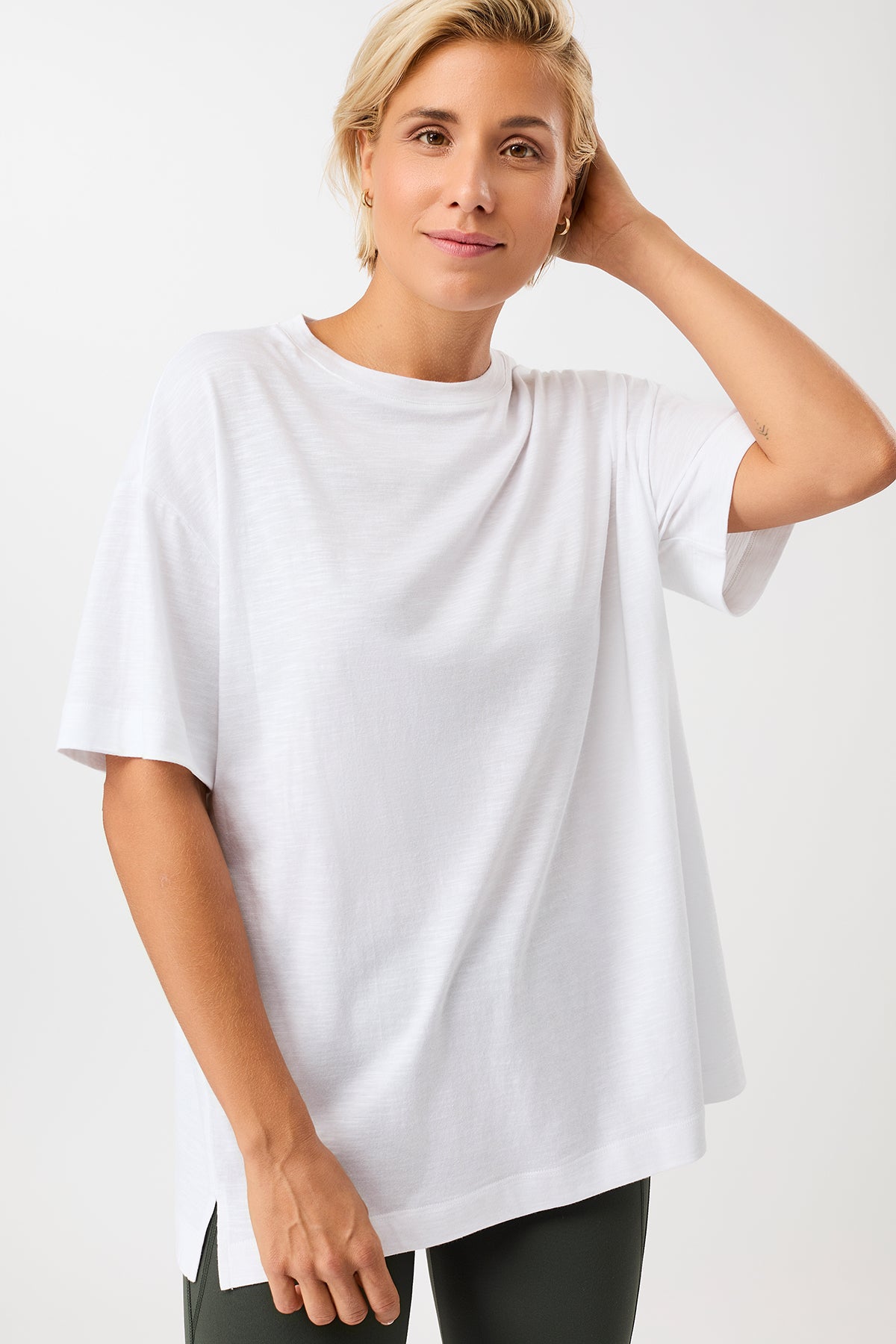 Mandala Damen vegan T-Shirt Boyfriend WeiÃŸ