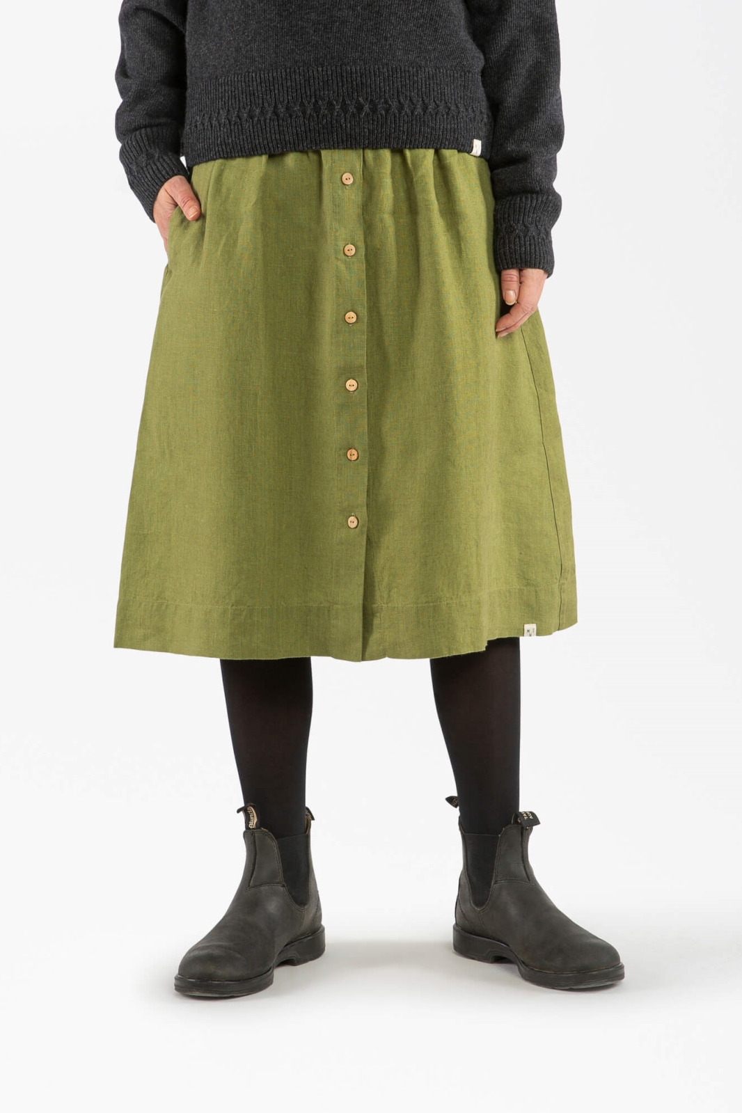 MATONA Damen vegan Midirock Kardamom Grün