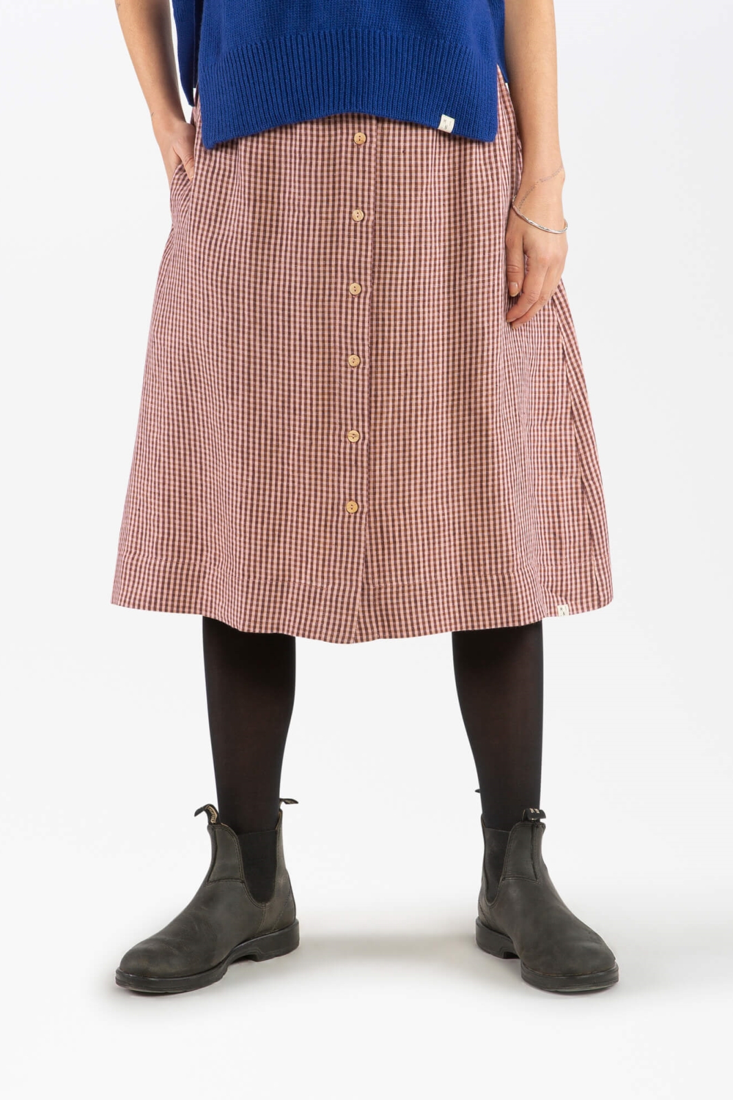 Image of MATONA dames vegan Midi-Rok Heather Donkerrood