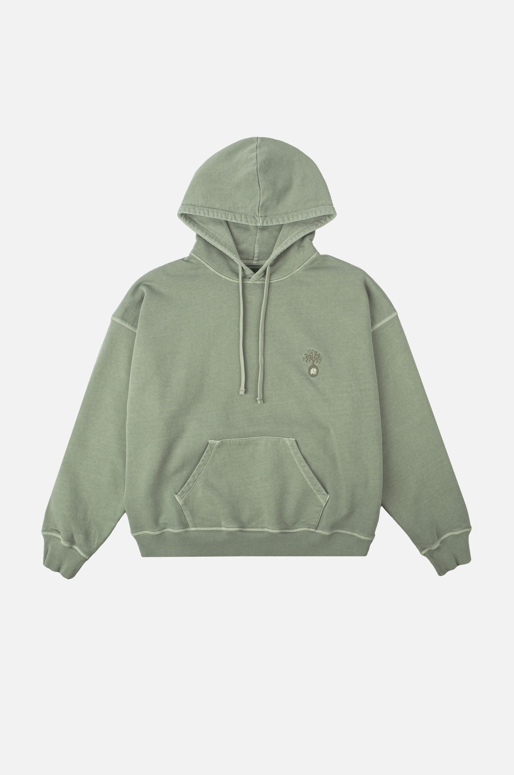 Image of Trendsplant dames vegan Hoodie Oversized Cepaes Pigment Zilvergroen