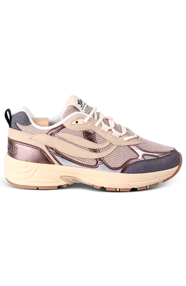 Genesis Damen vegan Sneaker G-Eco '99 Metallic Metallisches Holzkohle Silber