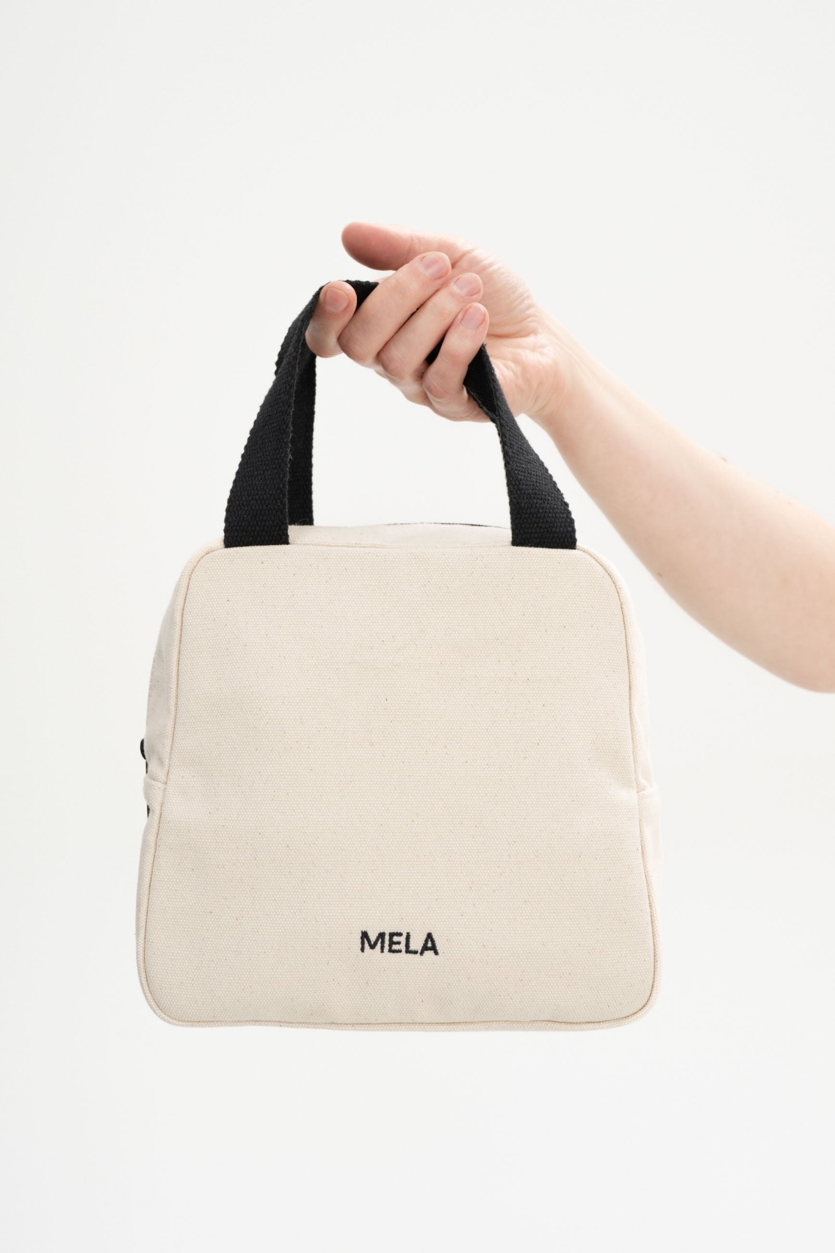 MELA womens vegan Bag Organizer Jasmeet Medium Greige/Black