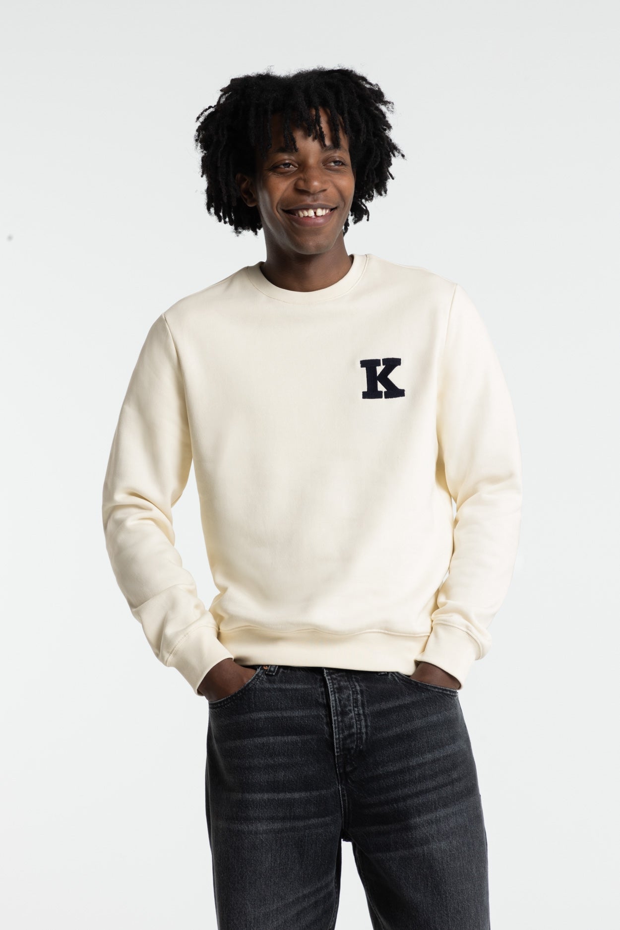 Image of Kings of Indigo mannen vegan Sweatshirt Stephen Cloud Dancer Wit