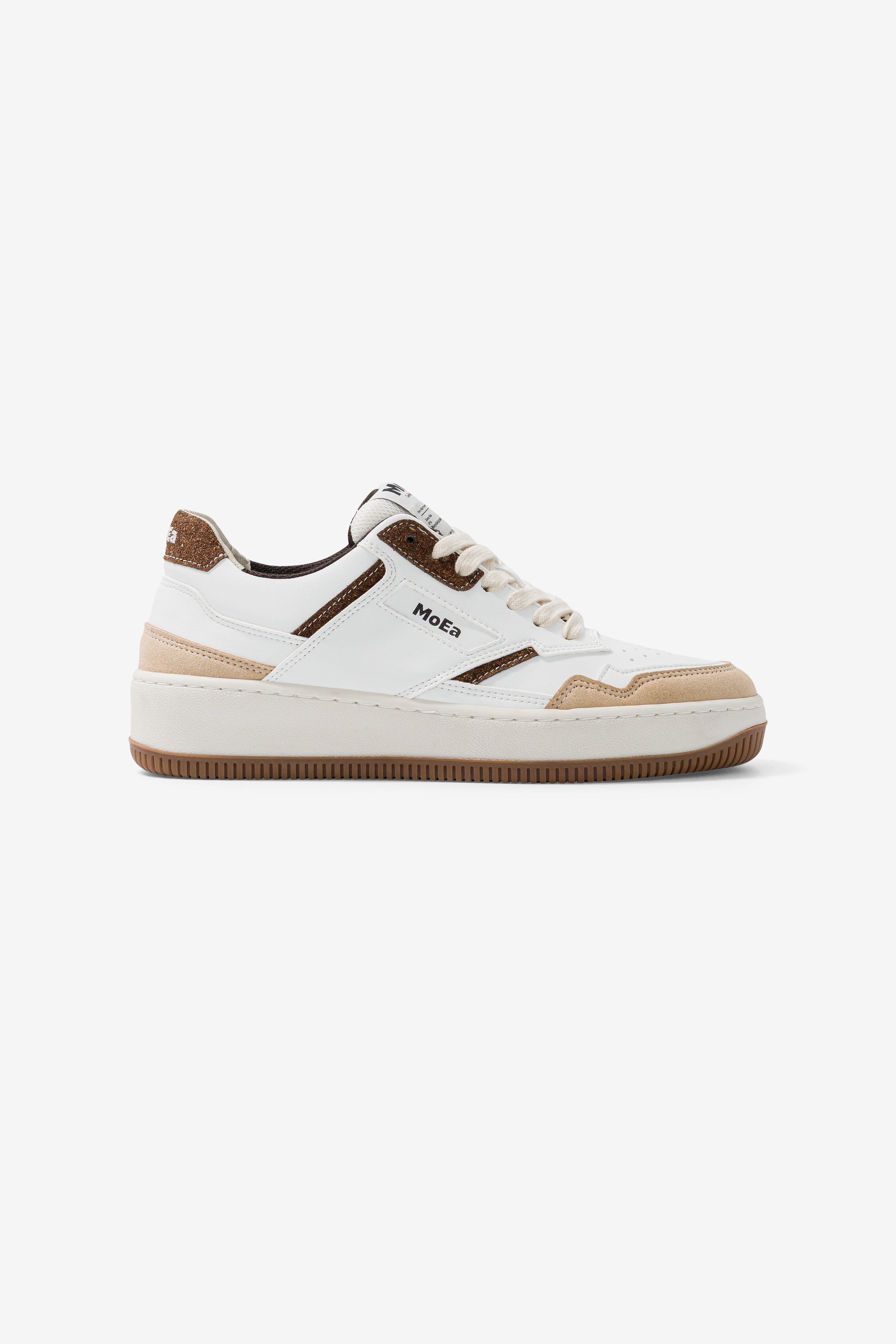 MoEa Herren vegan Sneakers Gen1 Coco WeiÃŸ & Braun Veganes Wildleder