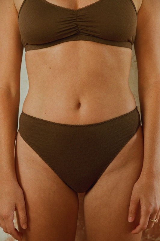 NÃ©nÃ©s womens vegan Briefs High Waisted Timeless Brown