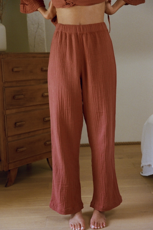 Image of NÃ©nÃ©s dames vegan Broek HaydÃ©e Terracotta