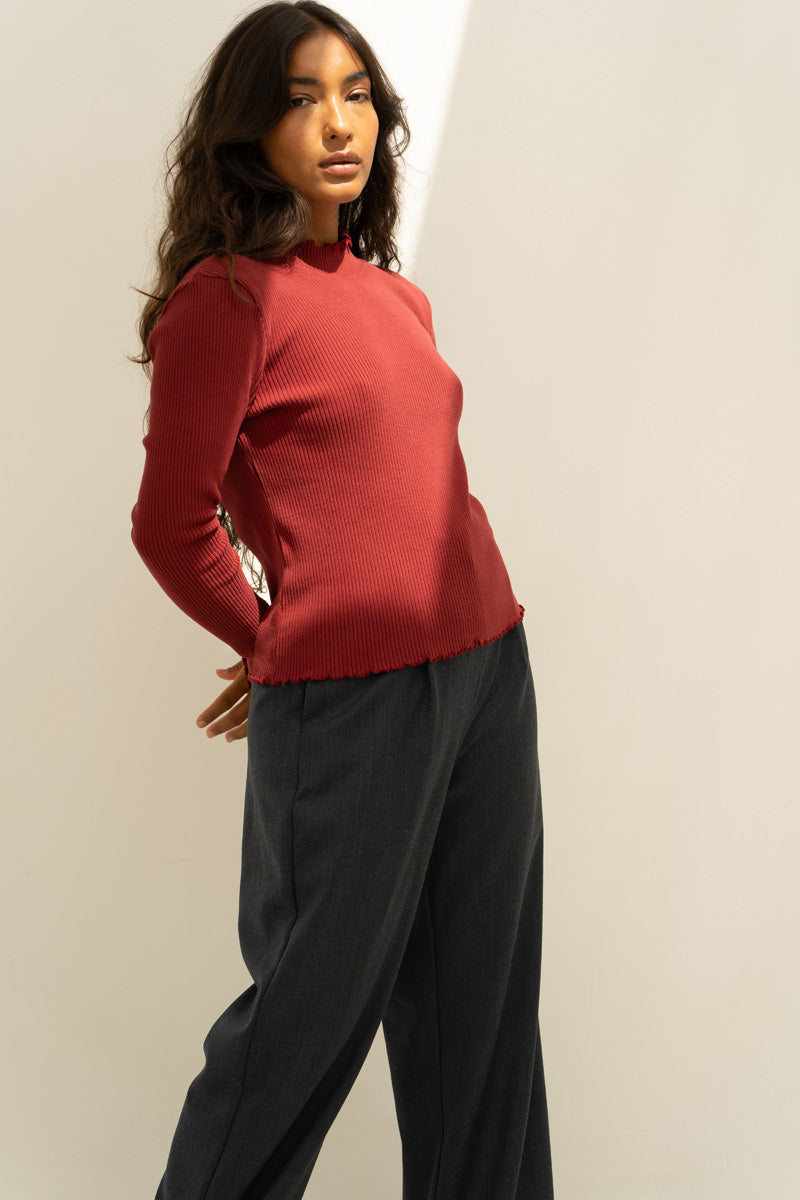 NÃ¤z Damen vegan Rollkragentop Ava Bordeaux